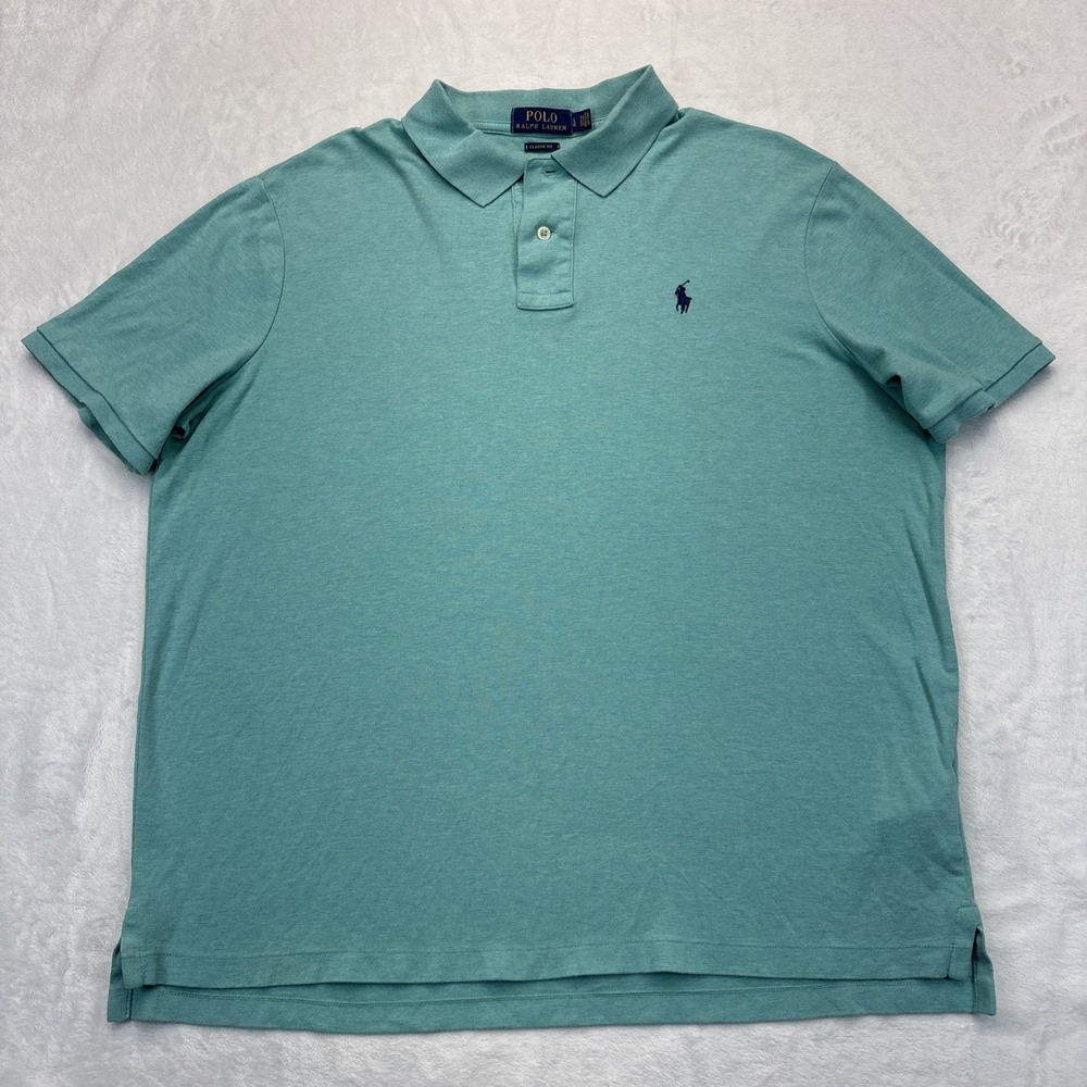 Polo Ralph Lauren Teal Polo Shirt Men's L Classic Fit Preppy Style